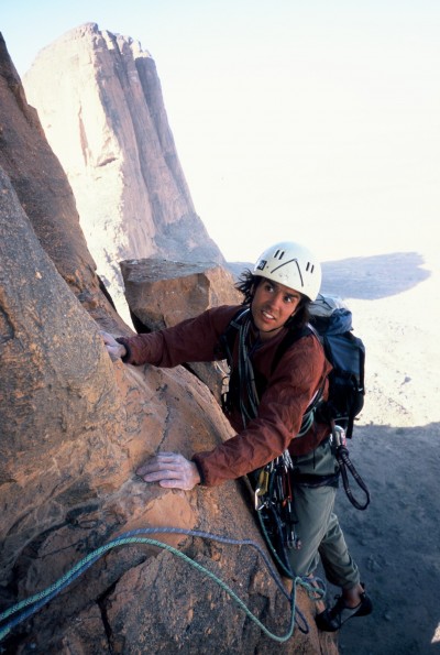 2005. Climbing the classic south pillar on Kaga Tondo with Jonas Paulsson