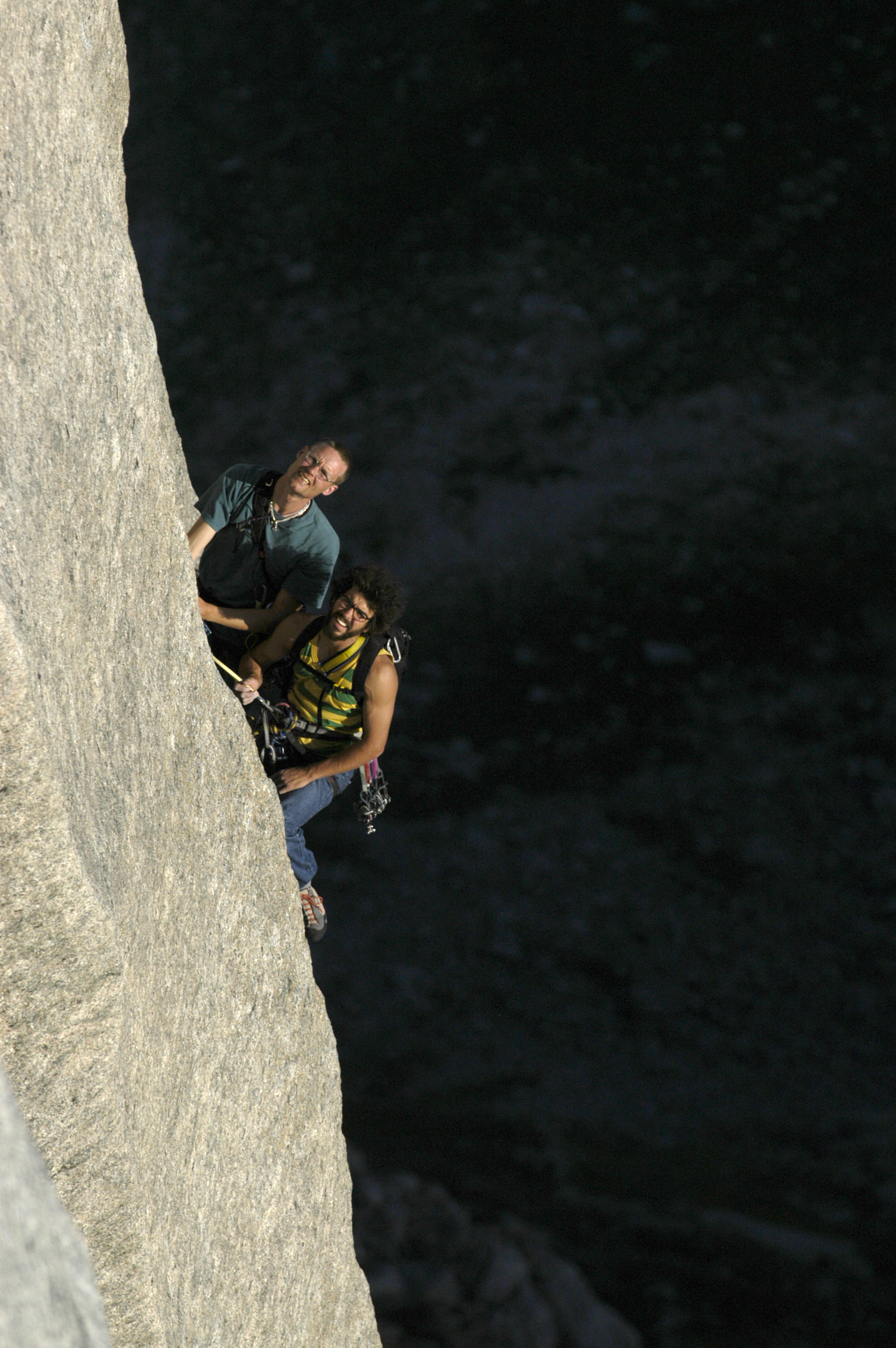 Mårter Blixt and I at the belay under the crux pitch of Thanathos
